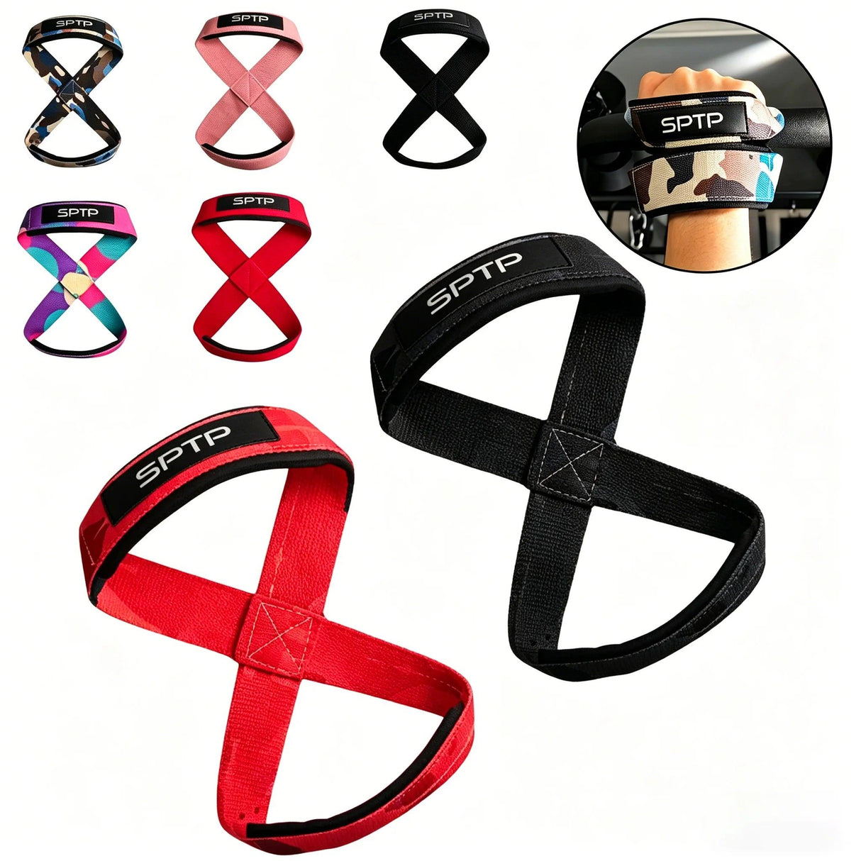 Figura 8 Gym Gurte — Handgelenkbandagen Griff Gewichtheben und Crossfit