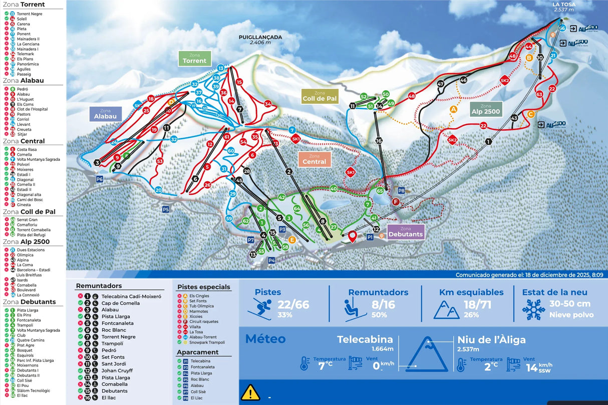 Mapa pistas La Molina - - Caranva